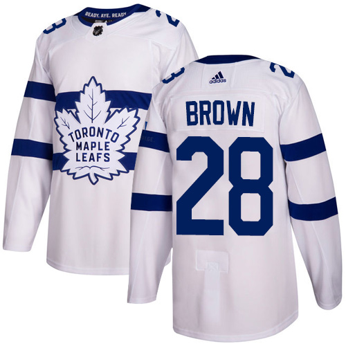 Adidas Maple Leafs #28 Connor Brown White Authentic 2018 Stadium Series Stitched NHL Jersey